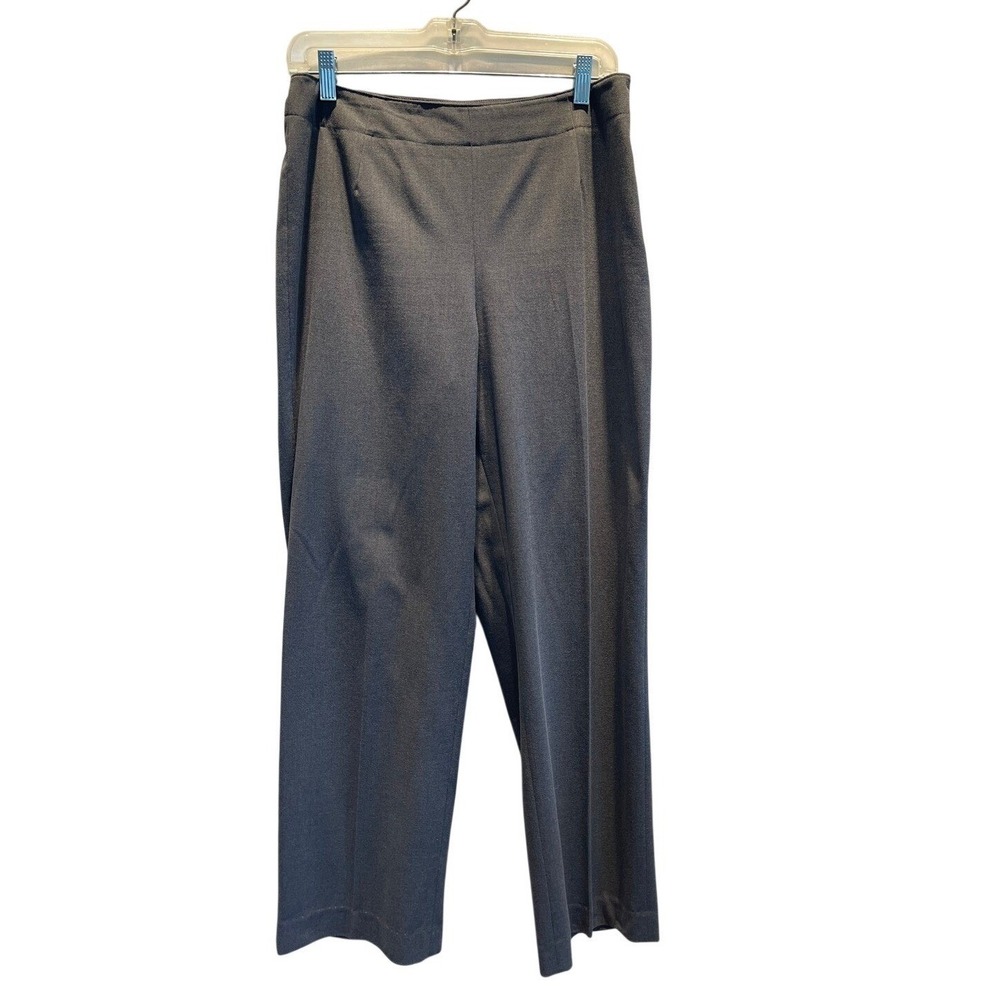 Talbots Grey Straight Leg Dress Pants Women Side Zip Flat Front Trousers Prof.